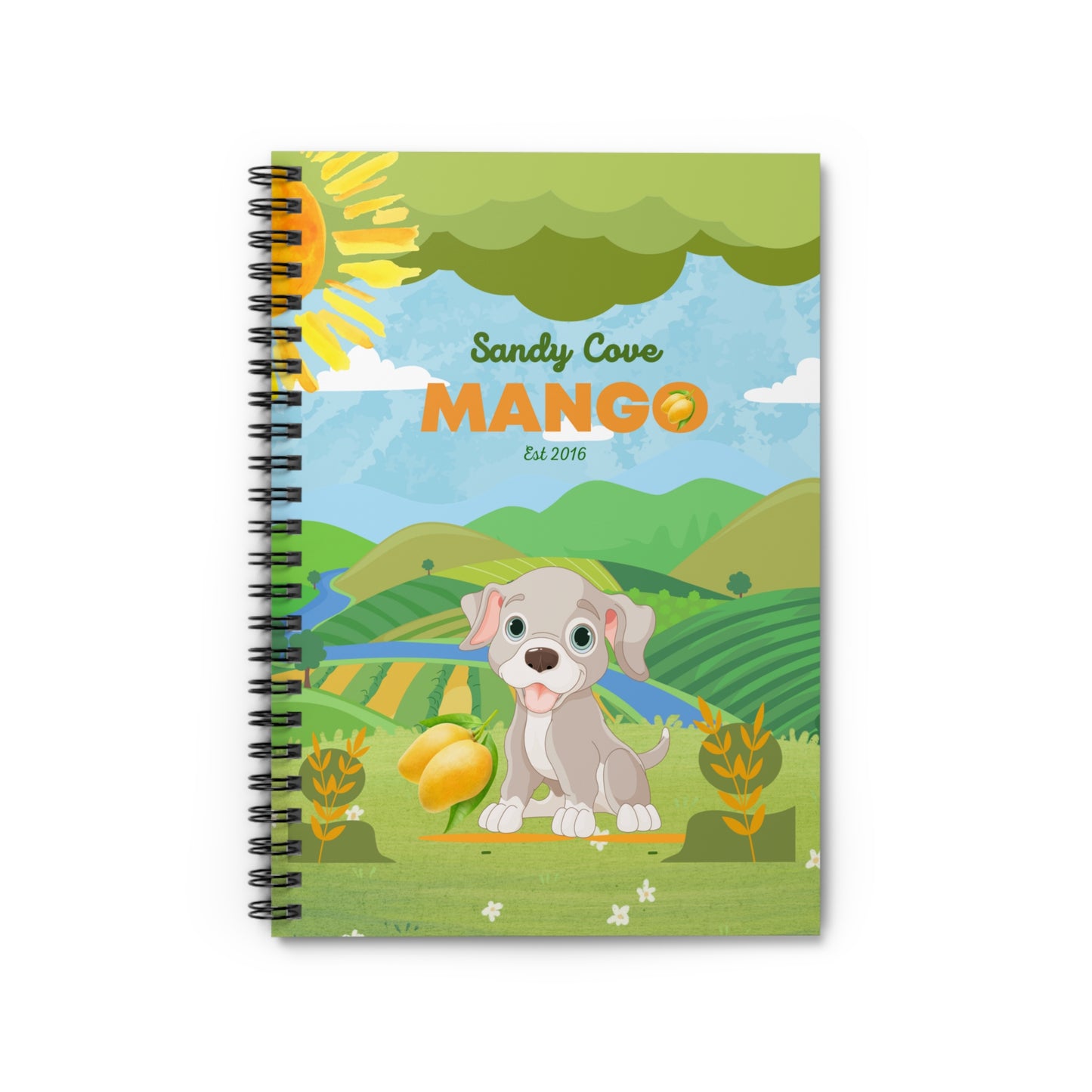 Sandy Cove's Delicious Mangoes Puppy Spiral Notebook - Ruled Line (Printed in USA)