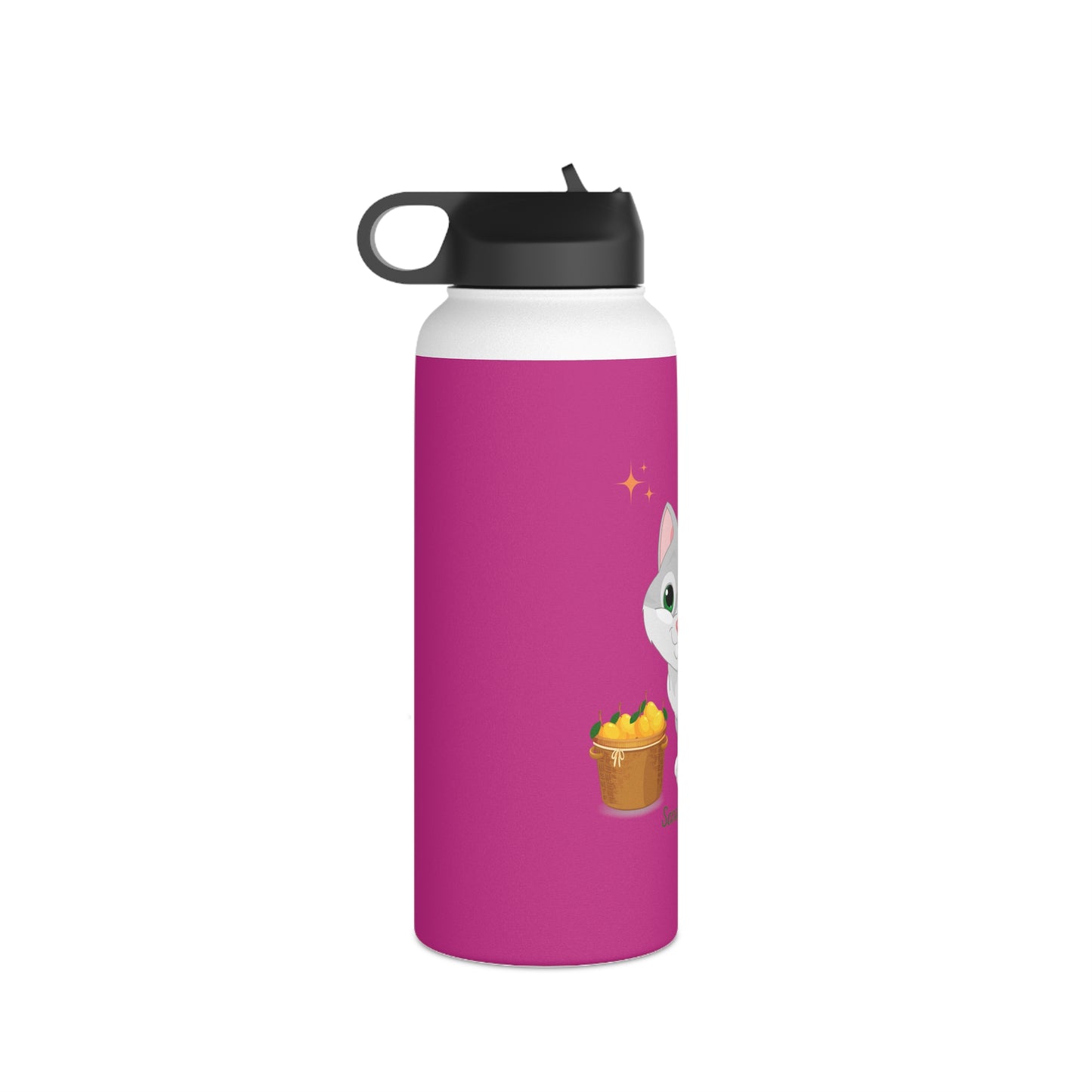 Sandy Cove's Delicious Mangoes Kitten Stainless Steel Water Bottle, Standard Lid