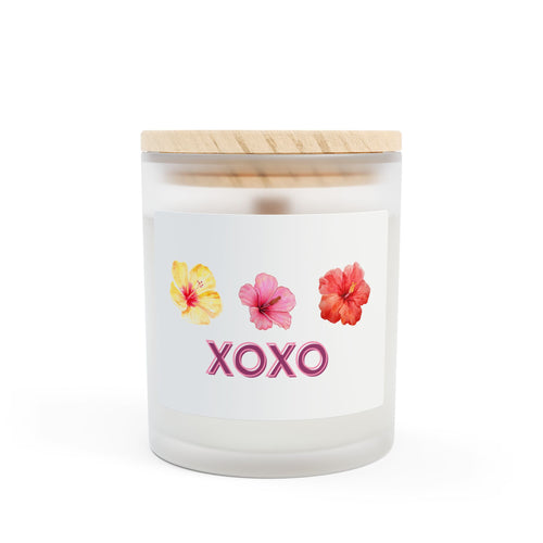 Hibiscus XOXO Frosted Glass Candle, 11oz