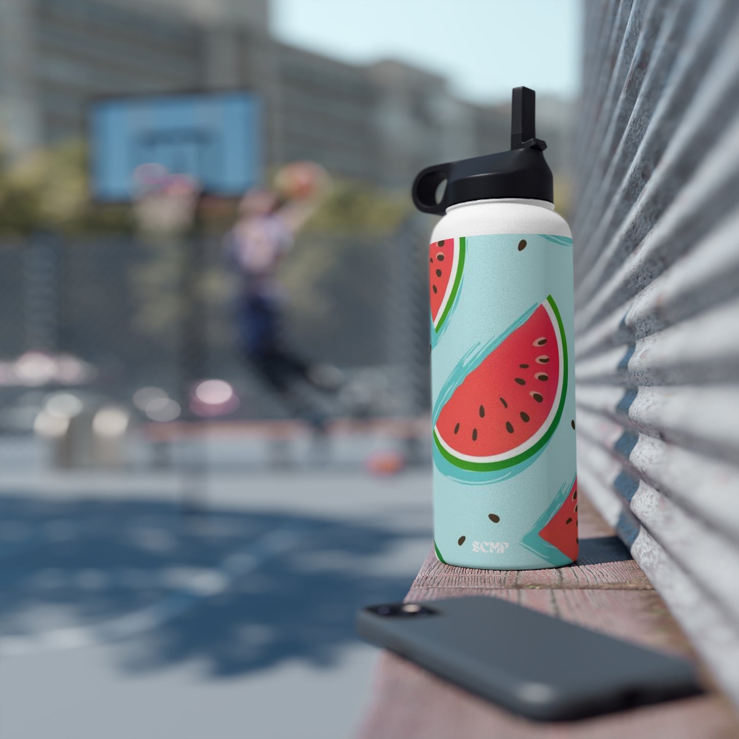 SCMP Watermelon Stainless Steel Water Bottle, Standard Lid