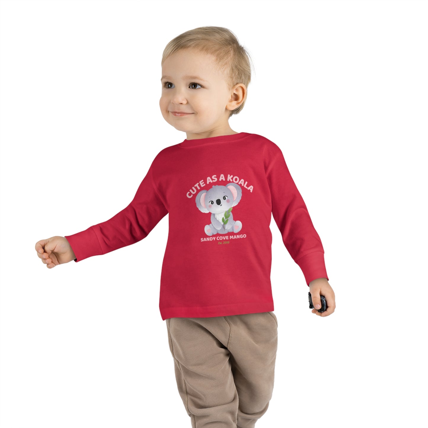 Sandy Cove Mango Cute as a Koala Toddler Long Sleeve Tee