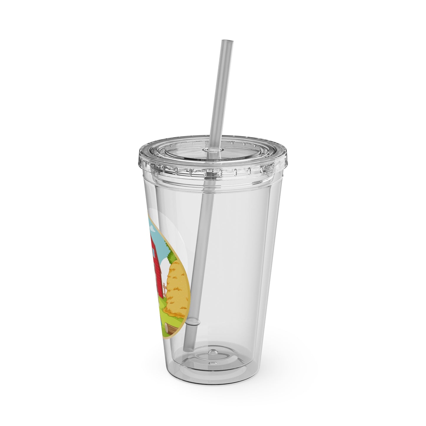 Sandy Cove's Delicious Mangoes Puppy Sunsplash Tumbler with Straw, 16oz (Printed in USA)