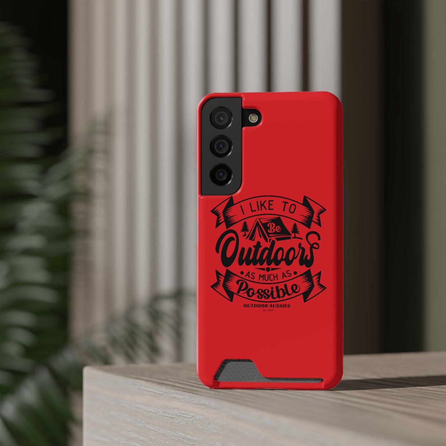 Outdoor Aussies Red Phone Case With Card Holder