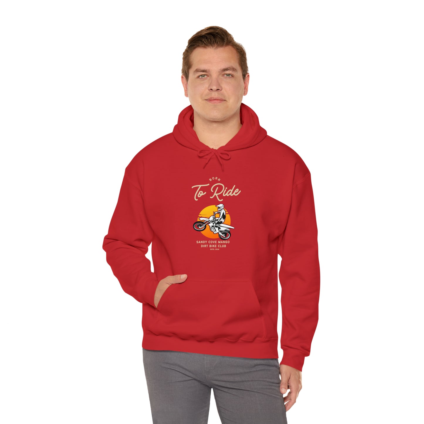 Sandy Cove MP Born to Ride Dirt Bike Unisex Heavy Blend™ Hooded Sweatshirt