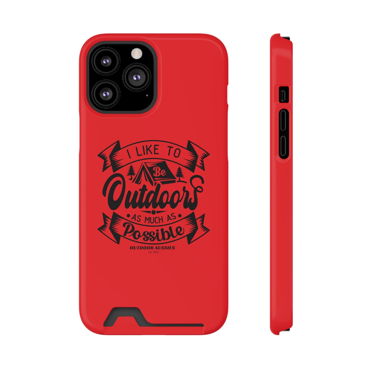 Outdoor Aussies Red Phone Case With Card Holder