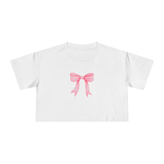 Sandy Cove's Cute Bow Women's Crop Tee