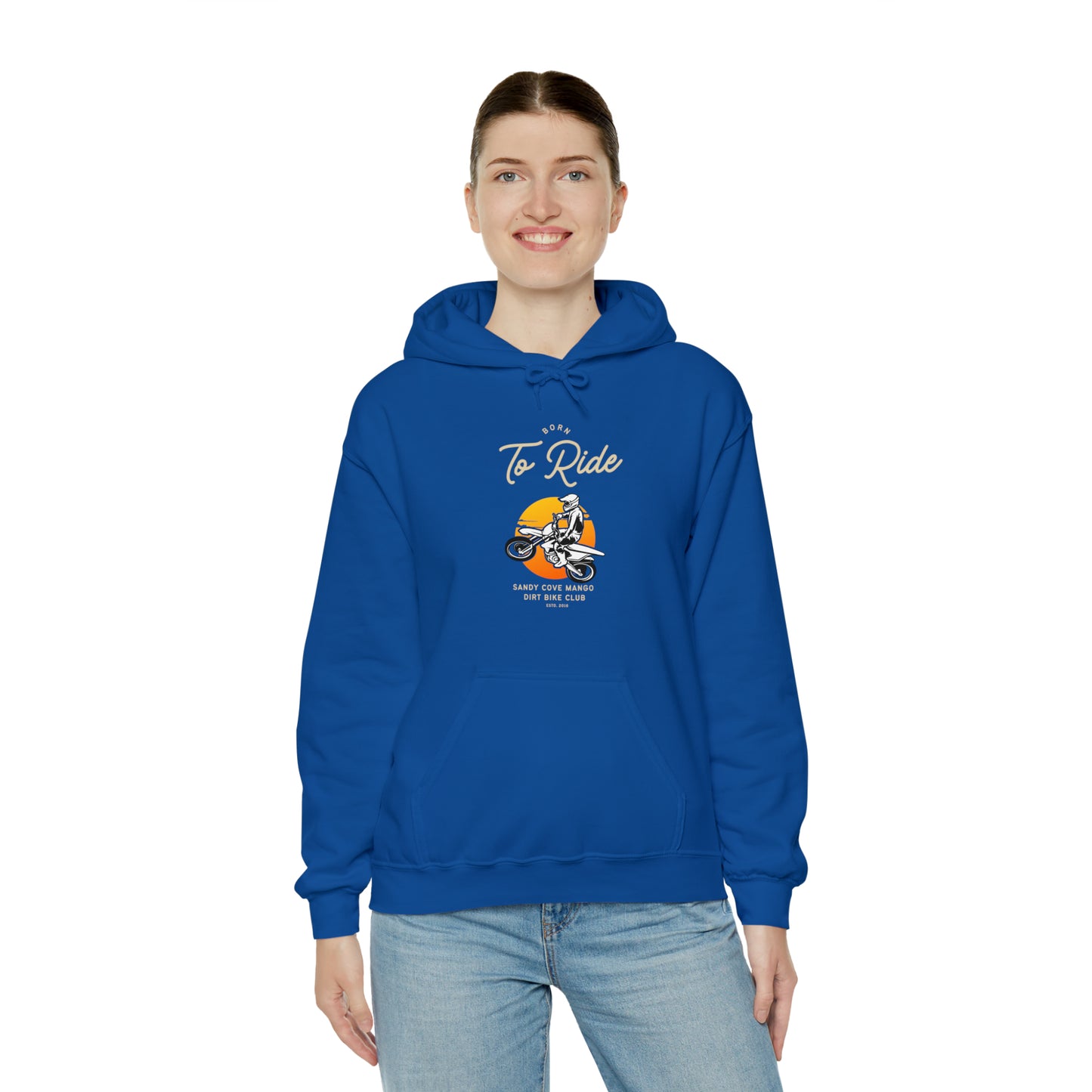 Sandy Cove MP Born to Ride Dirt Bike Unisex Heavy Blend™ Hooded Sweatshirt