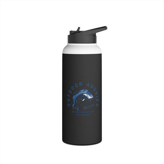 Outdoor Aussies Barra Stainless Steel Water Bottle, Standard Lid