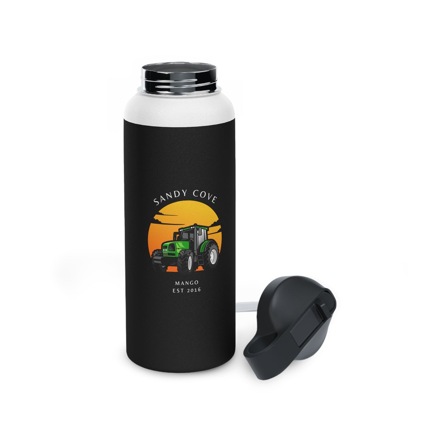 Sandy Cove Mango Tractor Stainless Steel Water Bottle, Standard Lid