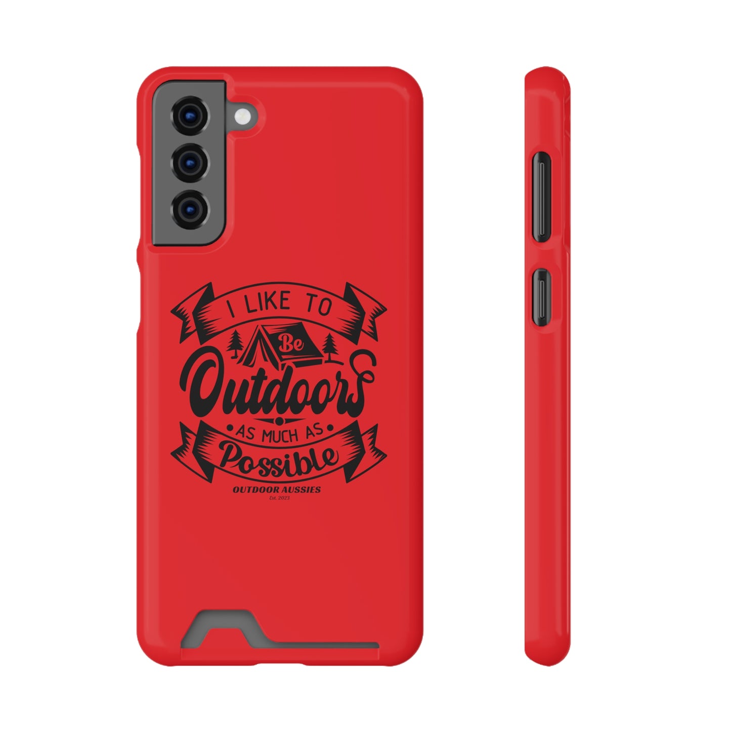 Outdoor Aussies Red Phone Case With Card Holder