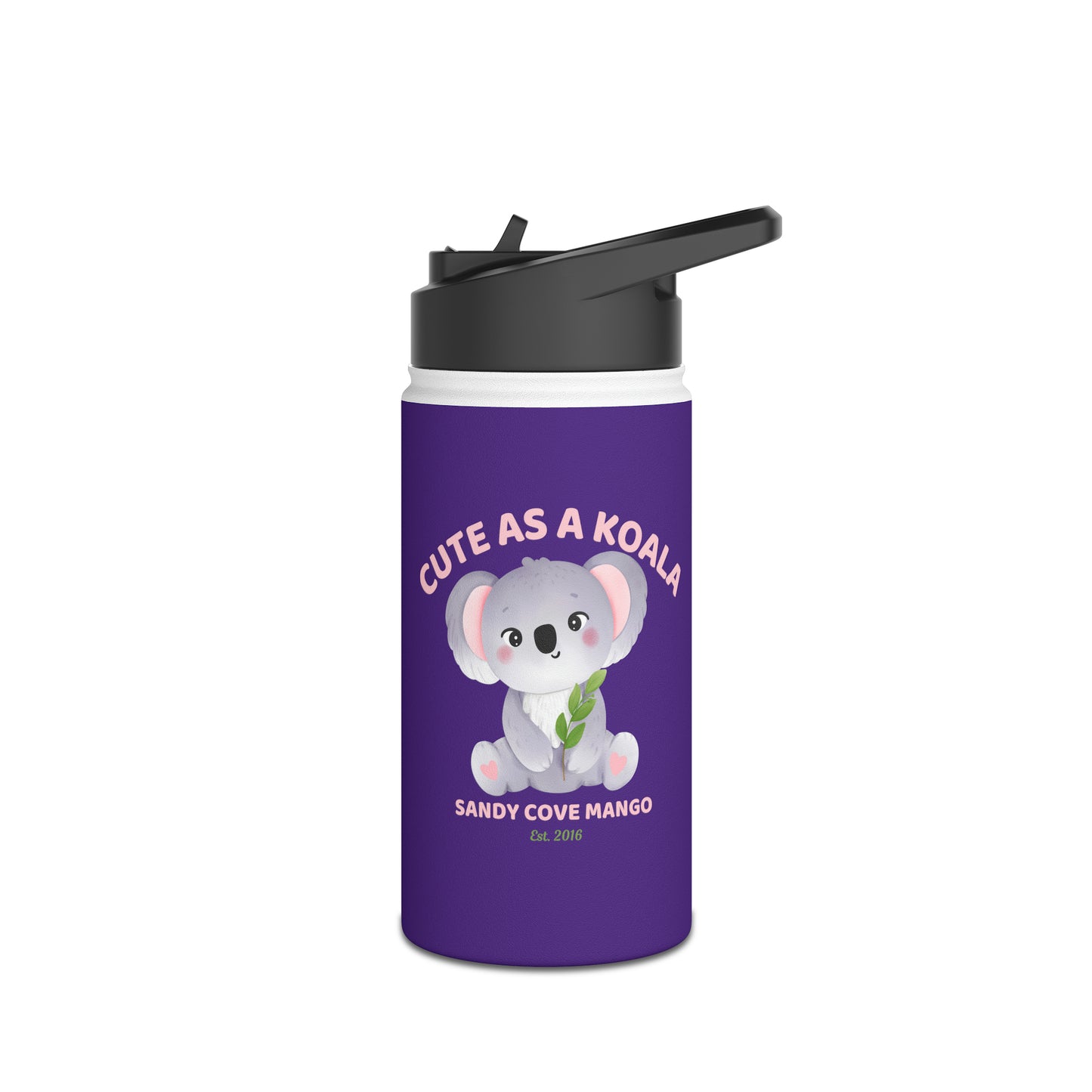 Sandy Cove Mango Cute as a Koala Stainless Steel Water Bottle, Standard Lid