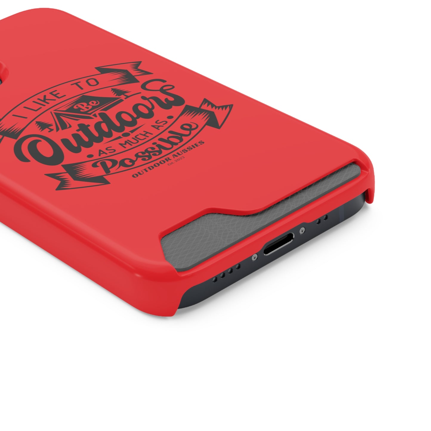 Outdoor Aussies Red Phone Case With Card Holder