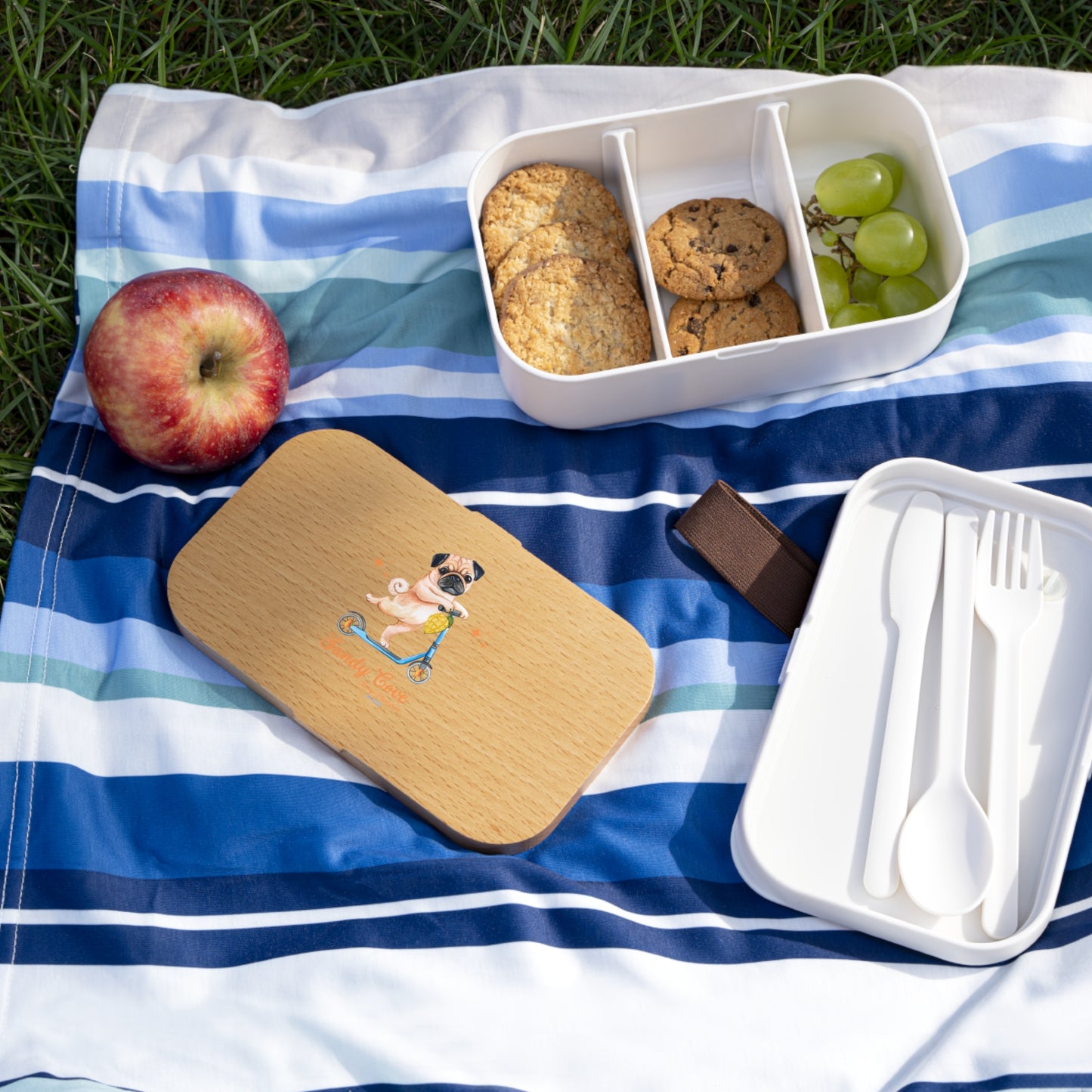 Sandy Cove Mango Plantation Pug on a Scooter Bento Lunch Box