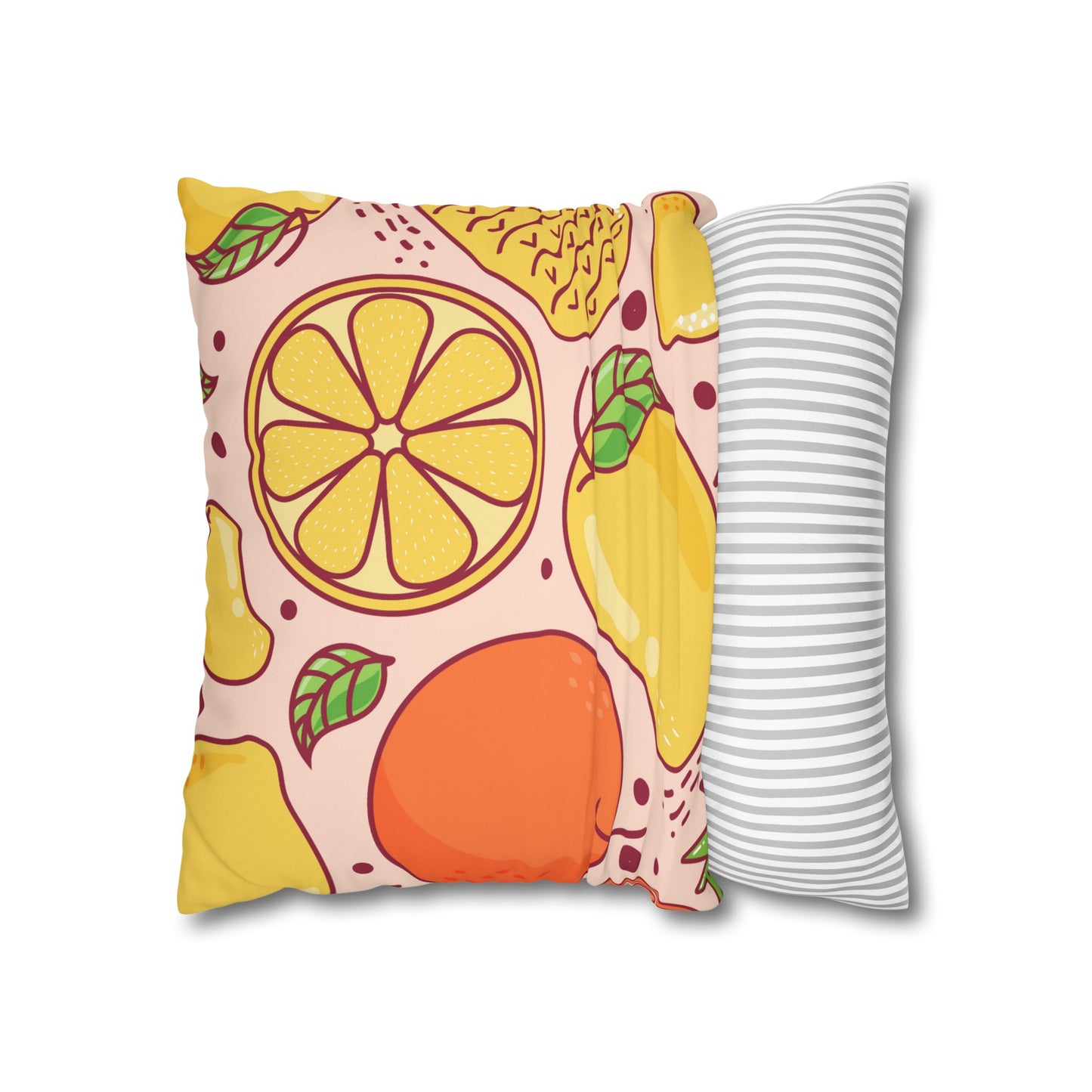 Sandy Cove Mango Tropical Fruit Square Poly Canvas Pillowcase