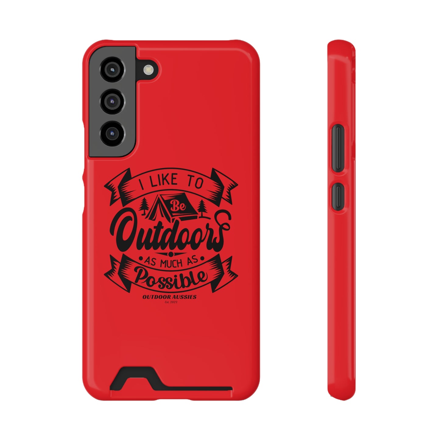 Outdoor Aussies Red Phone Case With Card Holder