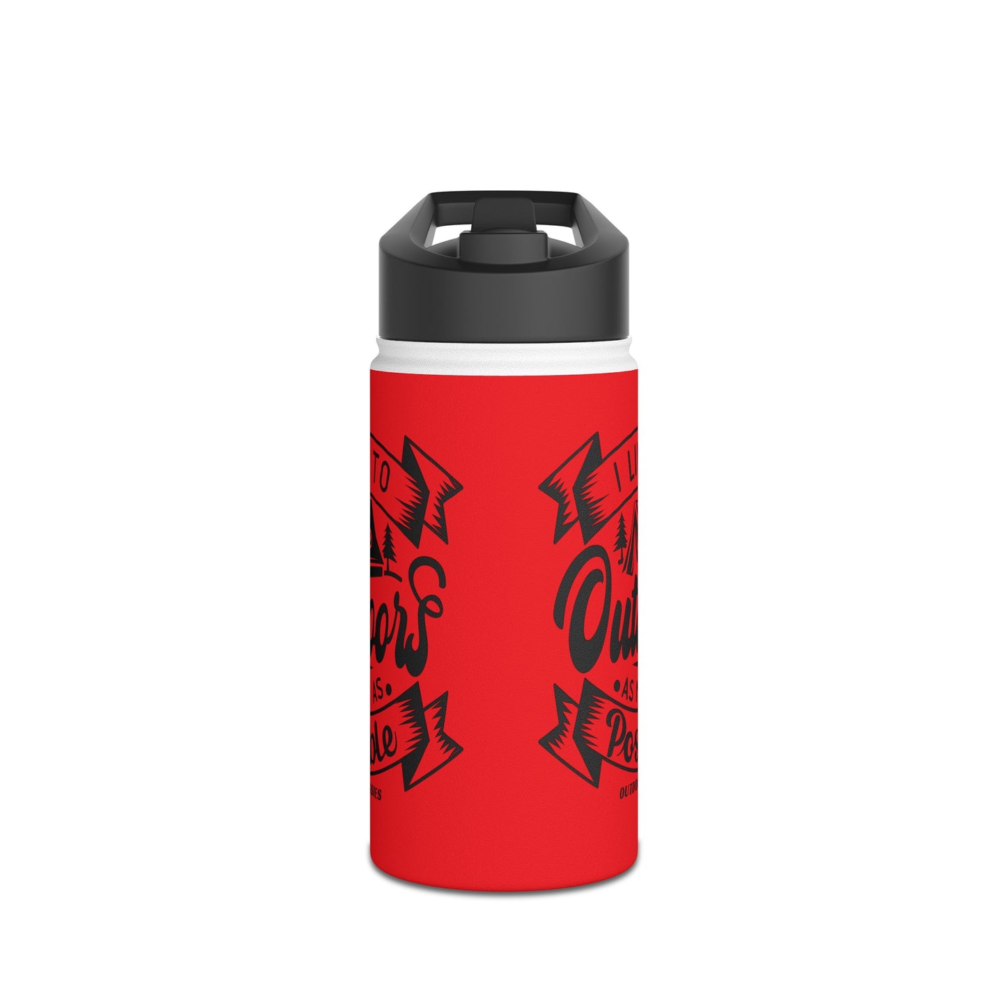 Outdoor Aussies Red Stainless Steel Water Bottle, Standard Lid