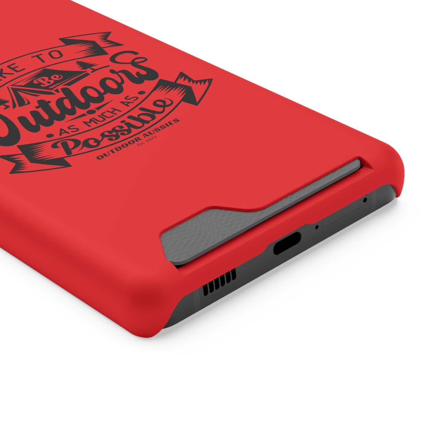 Outdoor Aussies Red Phone Case With Card Holder