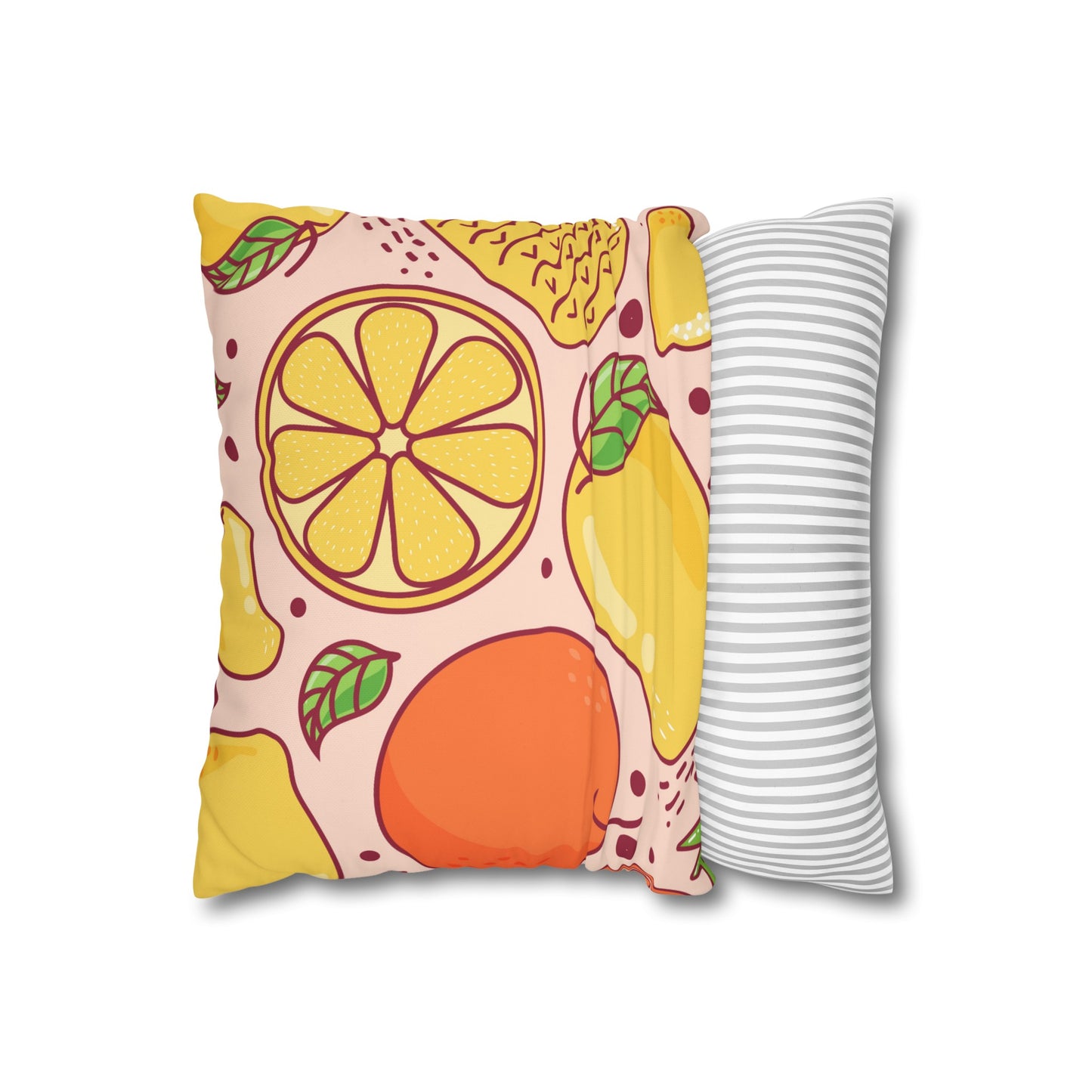 Sandy Cove Mango Tropical Fruit Square Poly Canvas Pillowcase