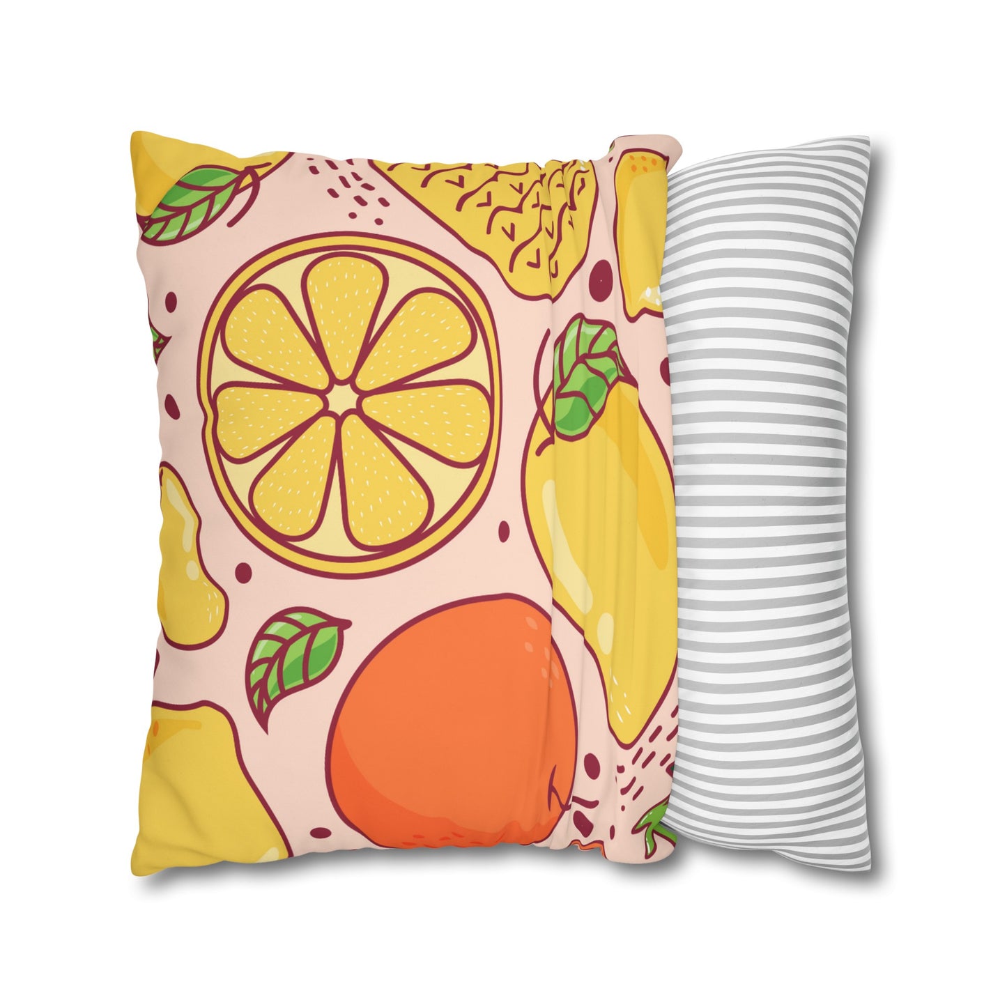 Sandy Cove Mango Tropical Fruit Square Poly Canvas Pillowcase