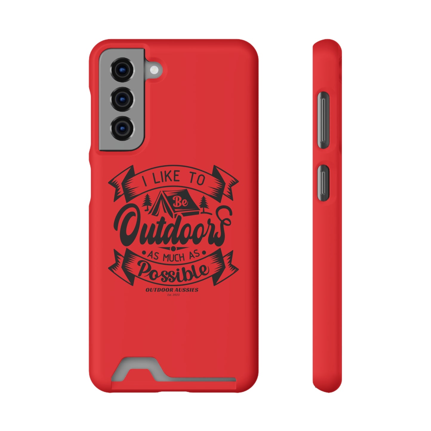 Outdoor Aussies Red Phone Case With Card Holder