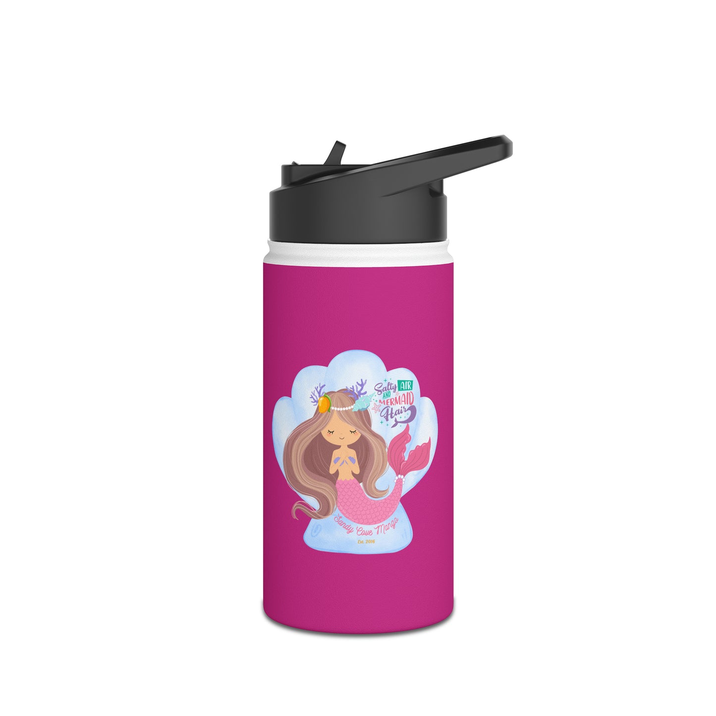 Sandy Cove Mango Salty Air Mermaid Stainless Steel Water Bottle, Standard Lid