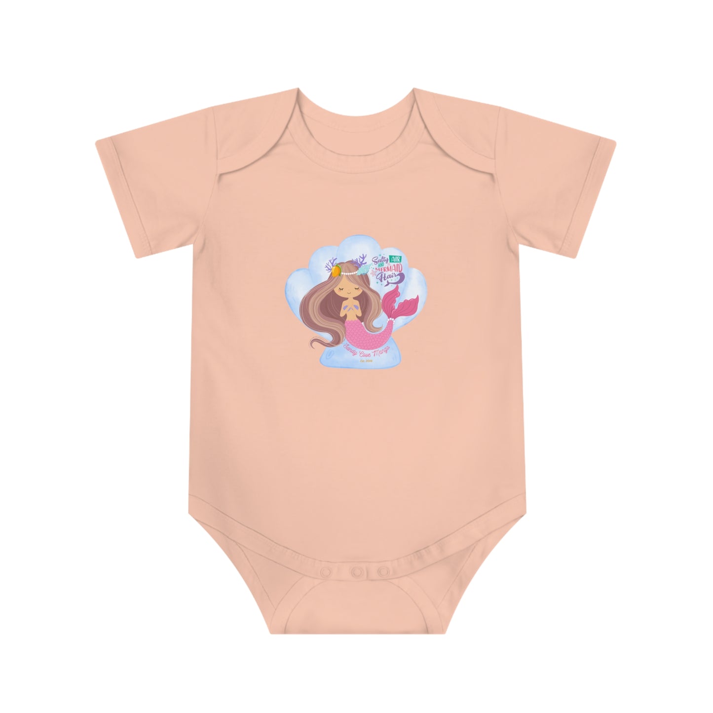 Sandy Cove Mango Salty Air Mermaid Baby Short Sleeve Bodysuit