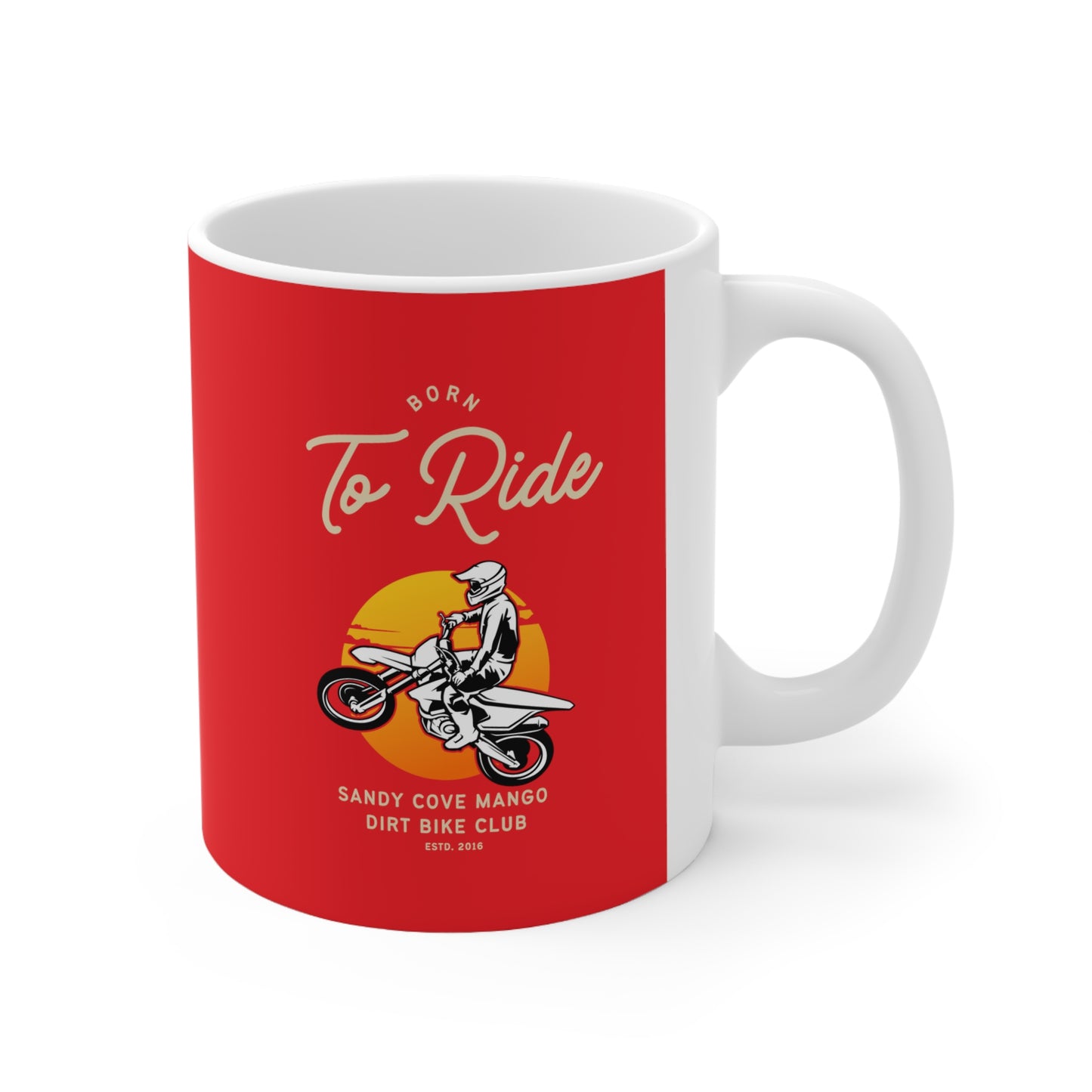 Sandy Cove MP Born to Ride Dirt Bike Ceramic Coffee Cups, 11oz, 15oz