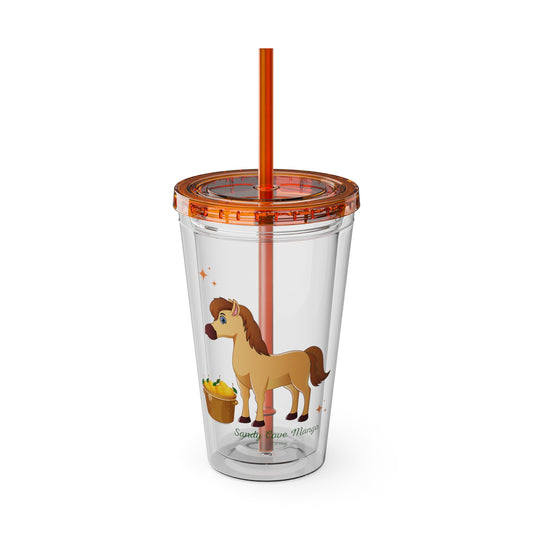 Sandy Cove's Delicious Mangoes Foal Sunsplash Tumbler with Straw, 16oz (Printed in USA)