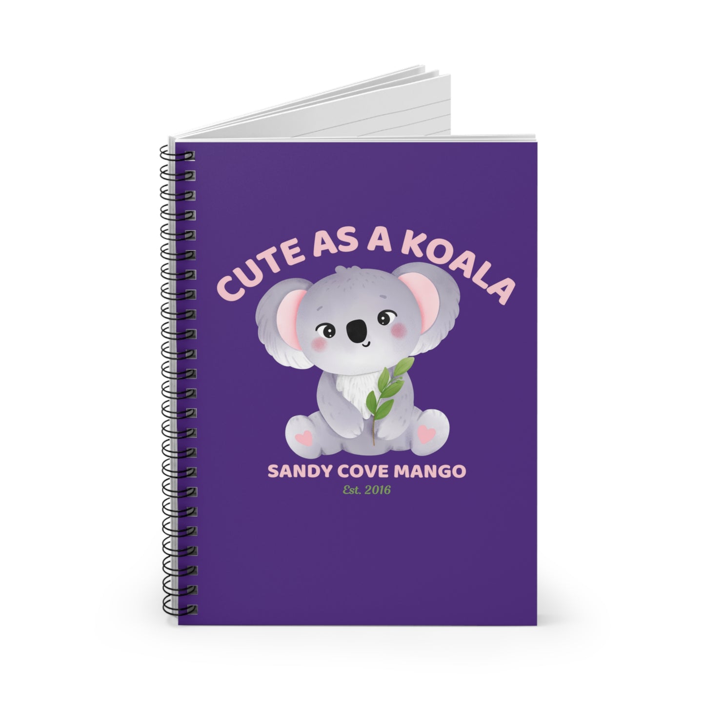 Sandy Cove Mango Cute as a Koala Spiral Notebook - Ruled Line