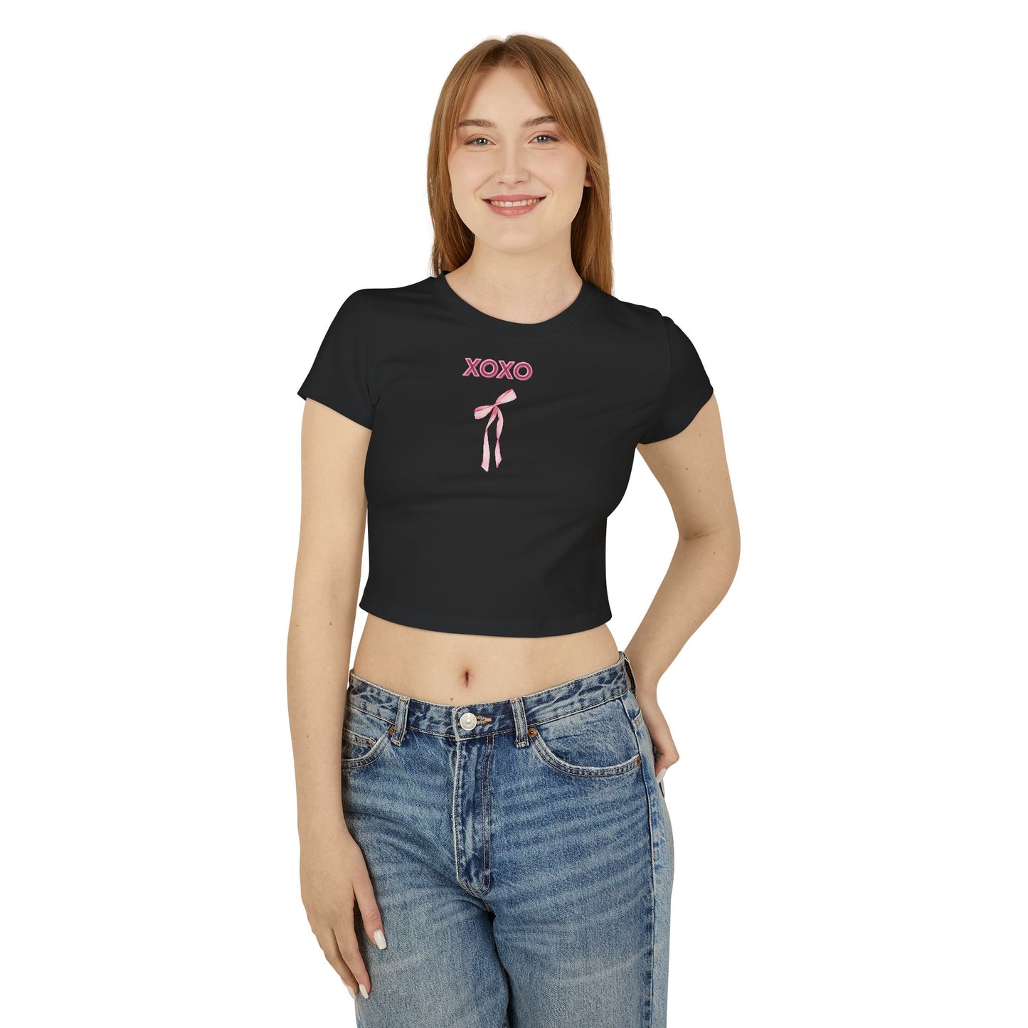 XOXO Bow Women's Baby Tee