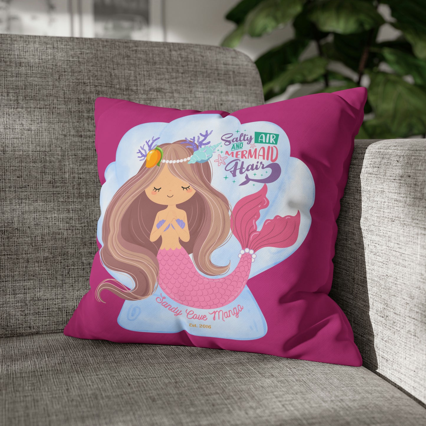 Sandy Cove Mango Salty Air Mermaid Pillowcase