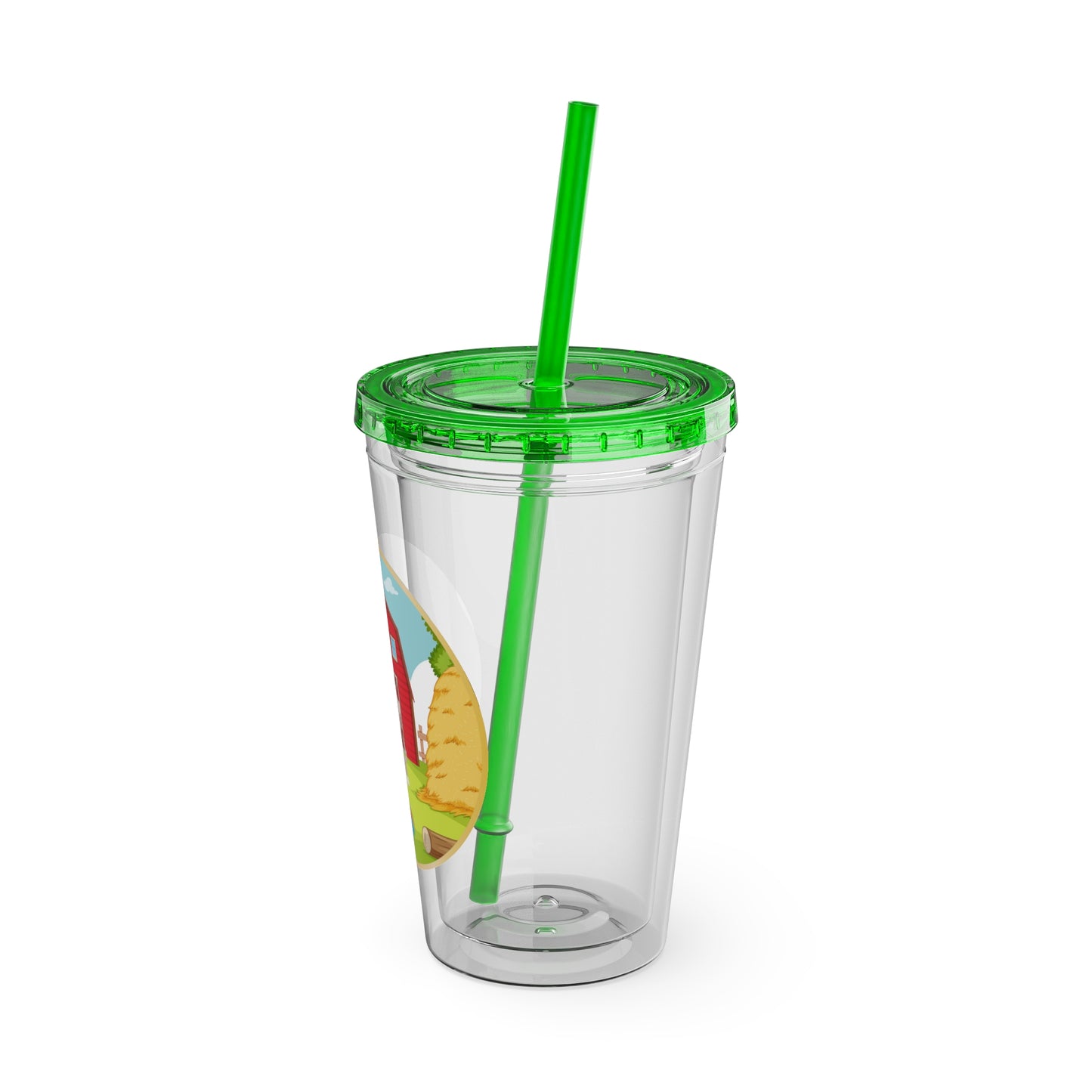 Sandy Cove's Delicious Mangoes Puppy Sunsplash Tumbler with Straw, 16oz (Printed in USA)