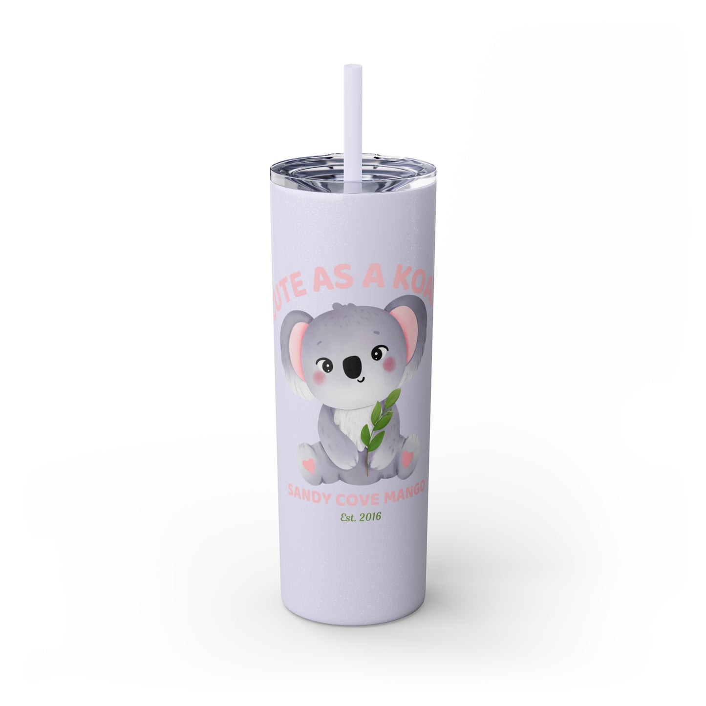 Sandy Cove Mango Cute as a Koala Skinny Tumbler with Straw, 20oz