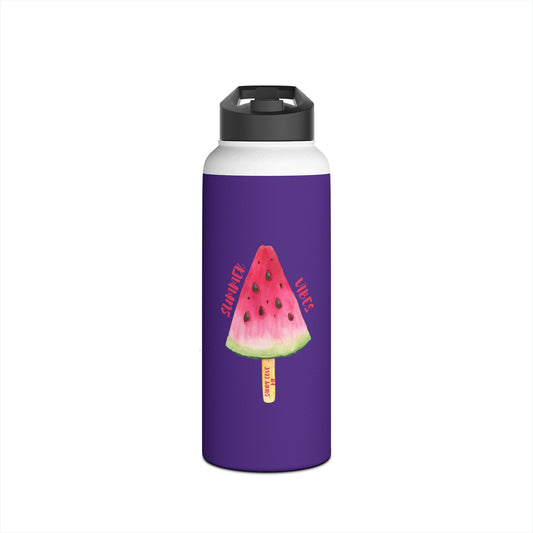 Sandy Cove MP Summer Vibes Watermelon Stainless Steel Water Bottle, Standard Lid