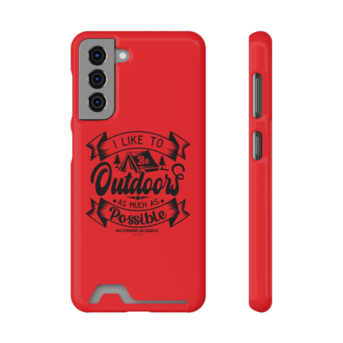 Outdoor Aussies Red Phone Case With Card Holder