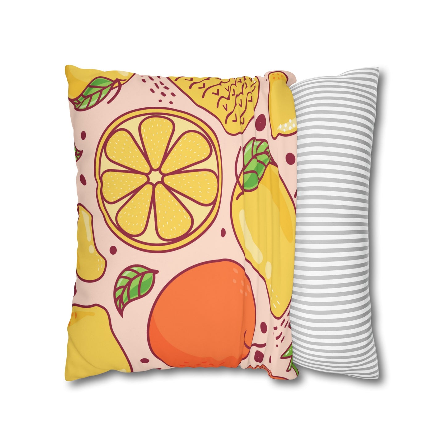 Sandy Cove Mango Tropical Fruit Square Poly Canvas Pillowcase