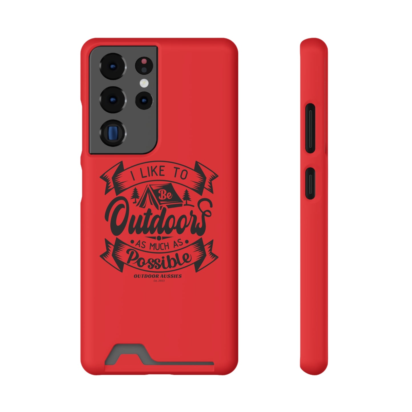 Outdoor Aussies Red Phone Case With Card Holder