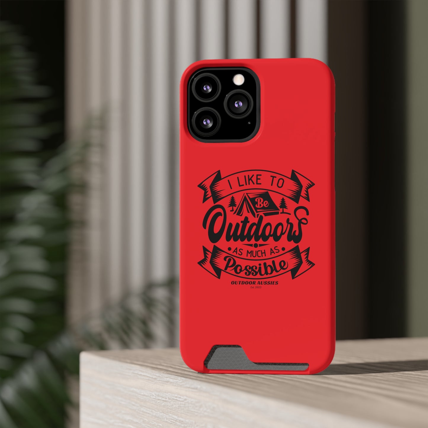 Outdoor Aussies Red Phone Case With Card Holder