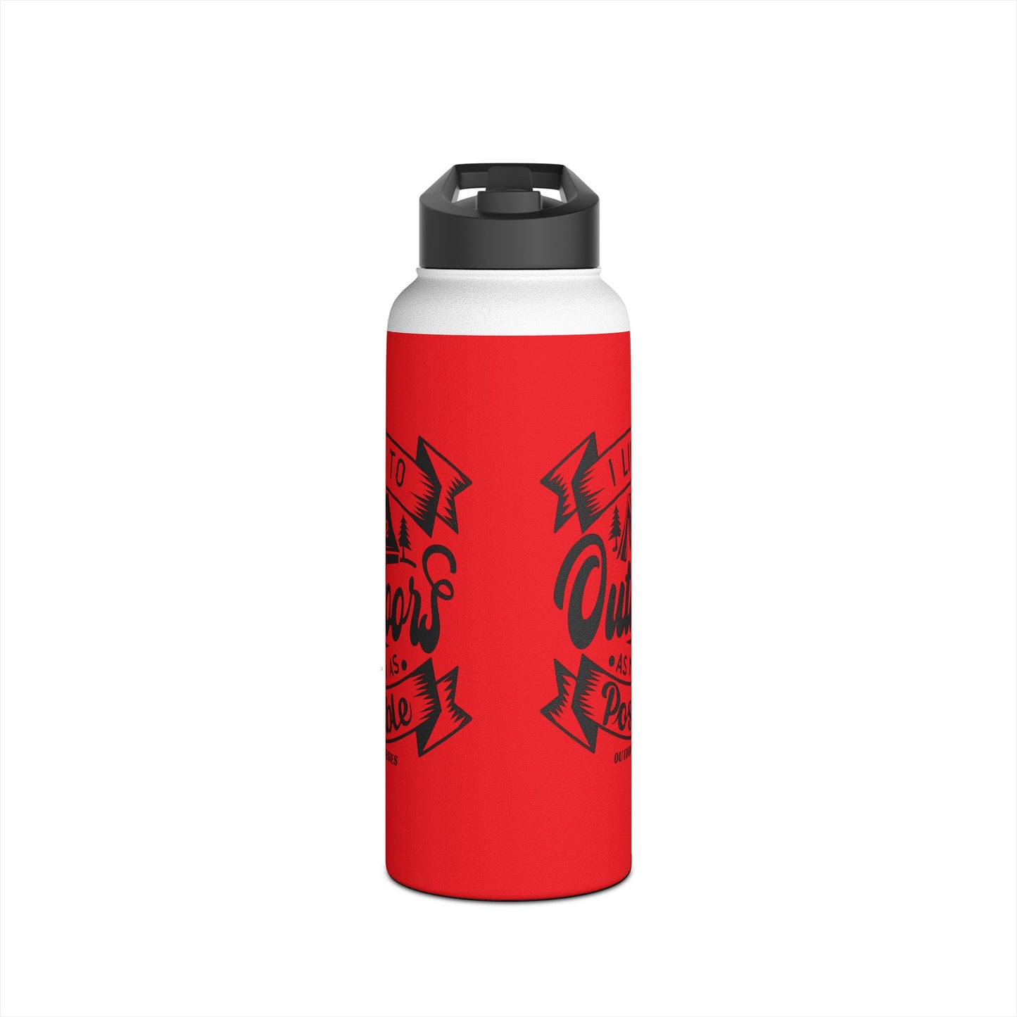 Outdoor Aussies Red Stainless Steel Water Bottle, Standard Lid