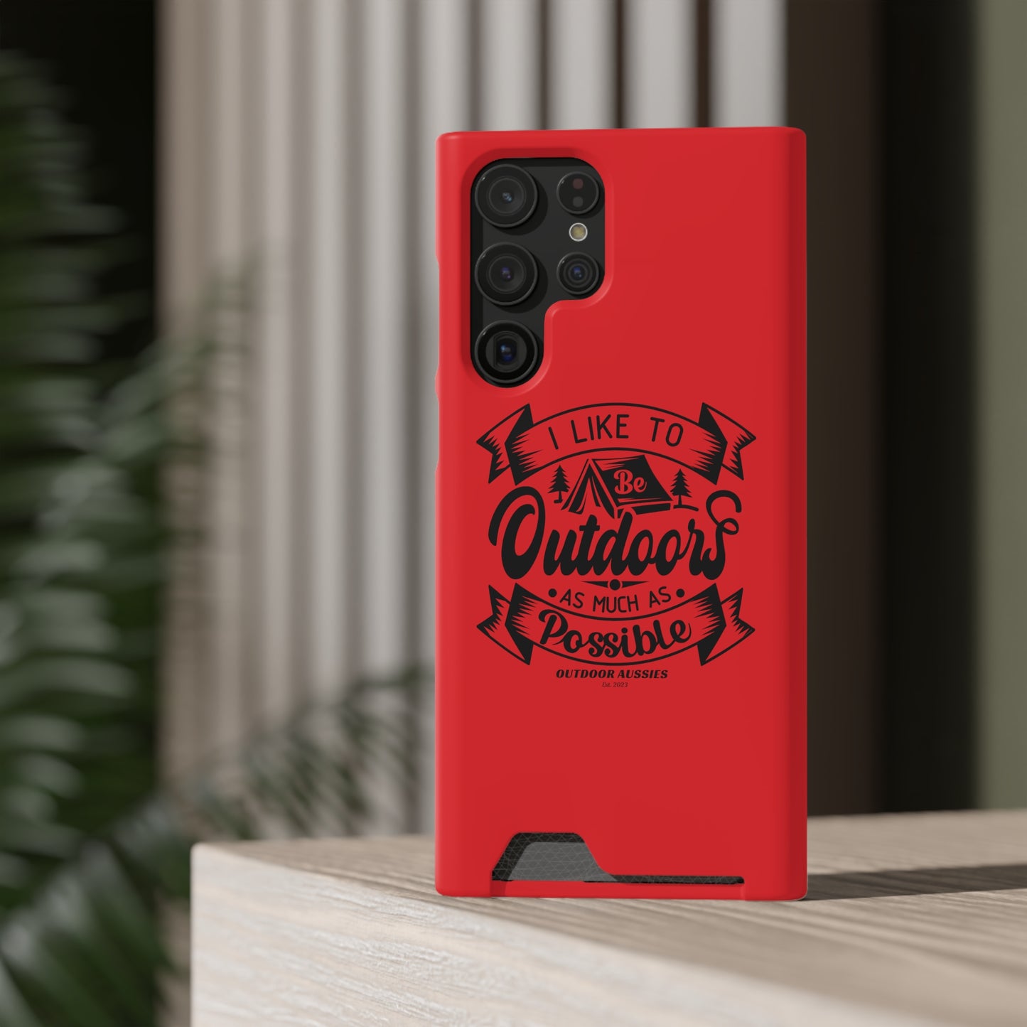 Outdoor Aussies Red Phone Case With Card Holder