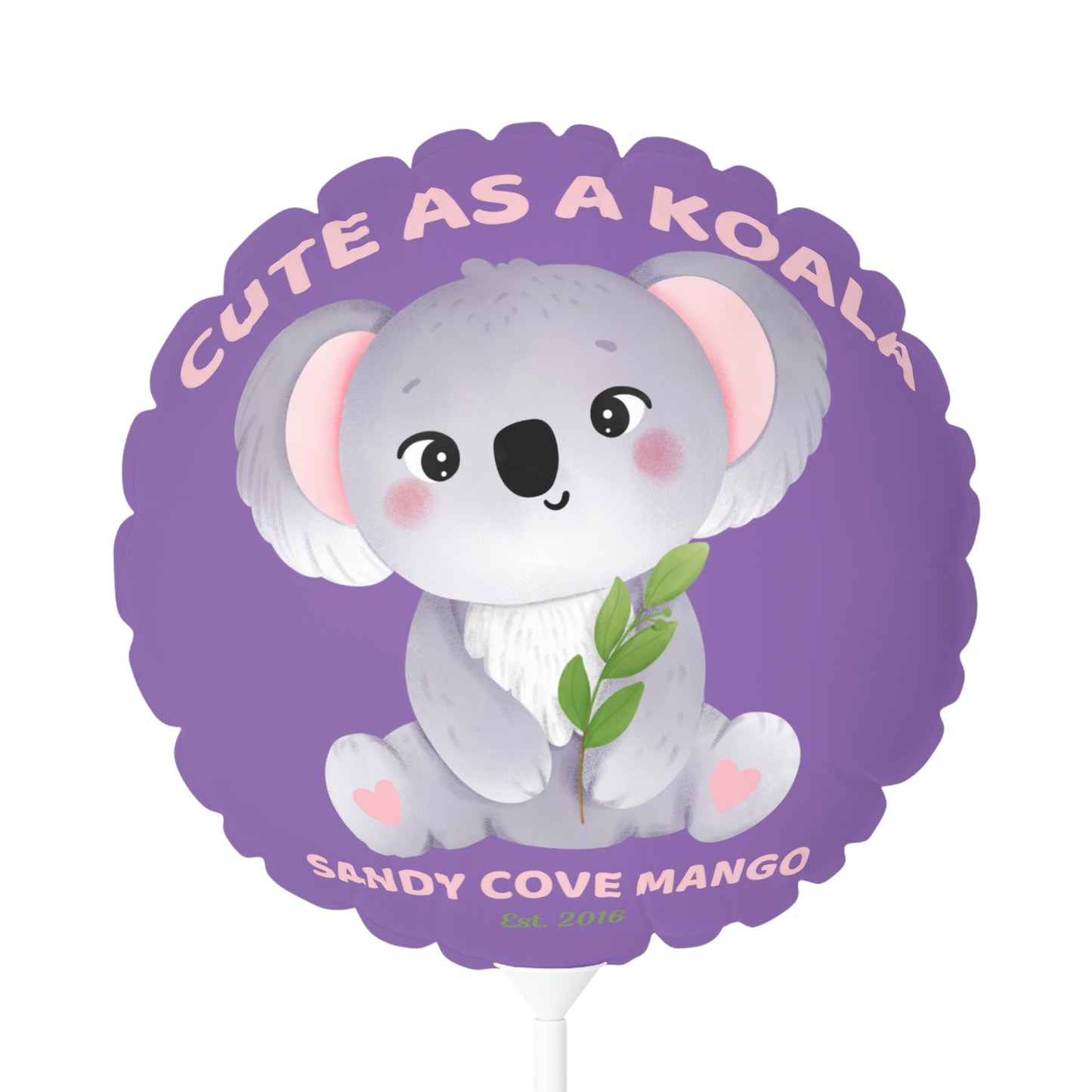 Sandy Cove Mango Cute as a Koala Balloon (Round and Heart-shaped), 11"