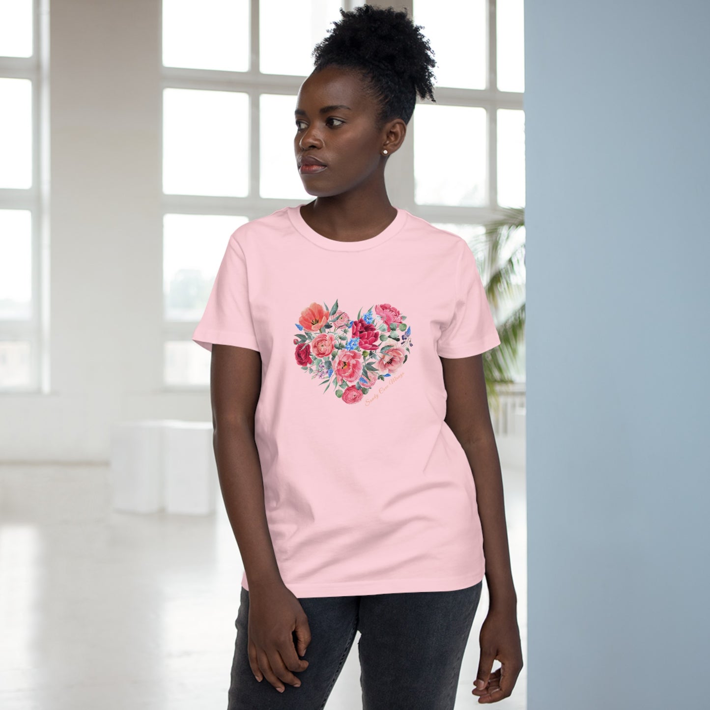 Sandy Cove Mango Spring Flowers Women’s Maple Tee