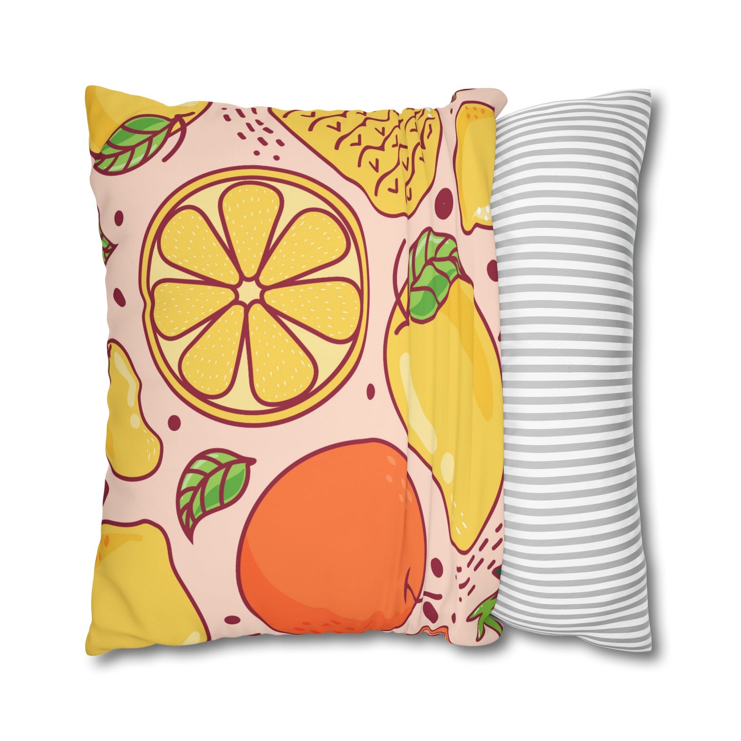 Sandy Cove Mango Tropical Fruit Square Poly Canvas Pillowcase