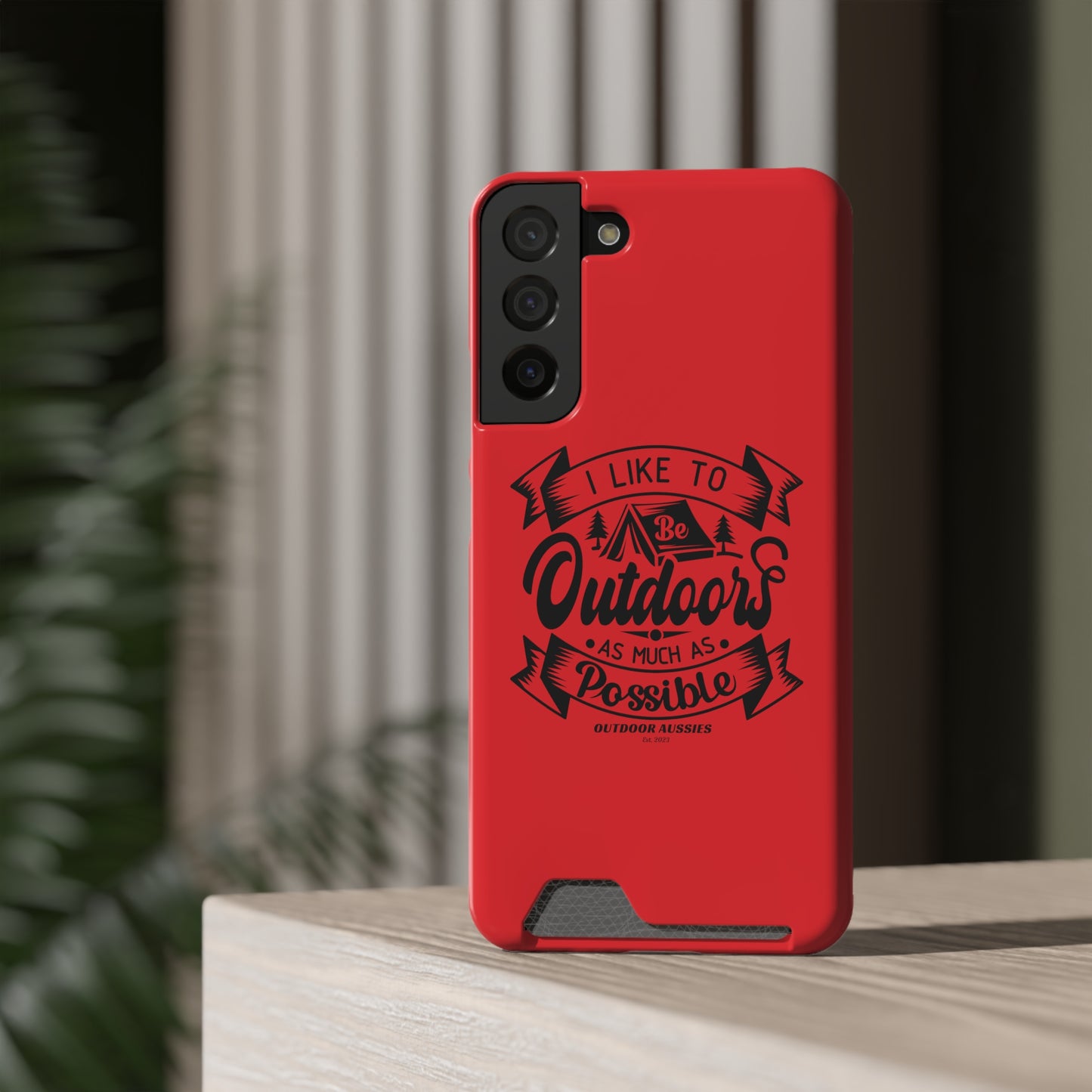 Outdoor Aussies Red Phone Case With Card Holder