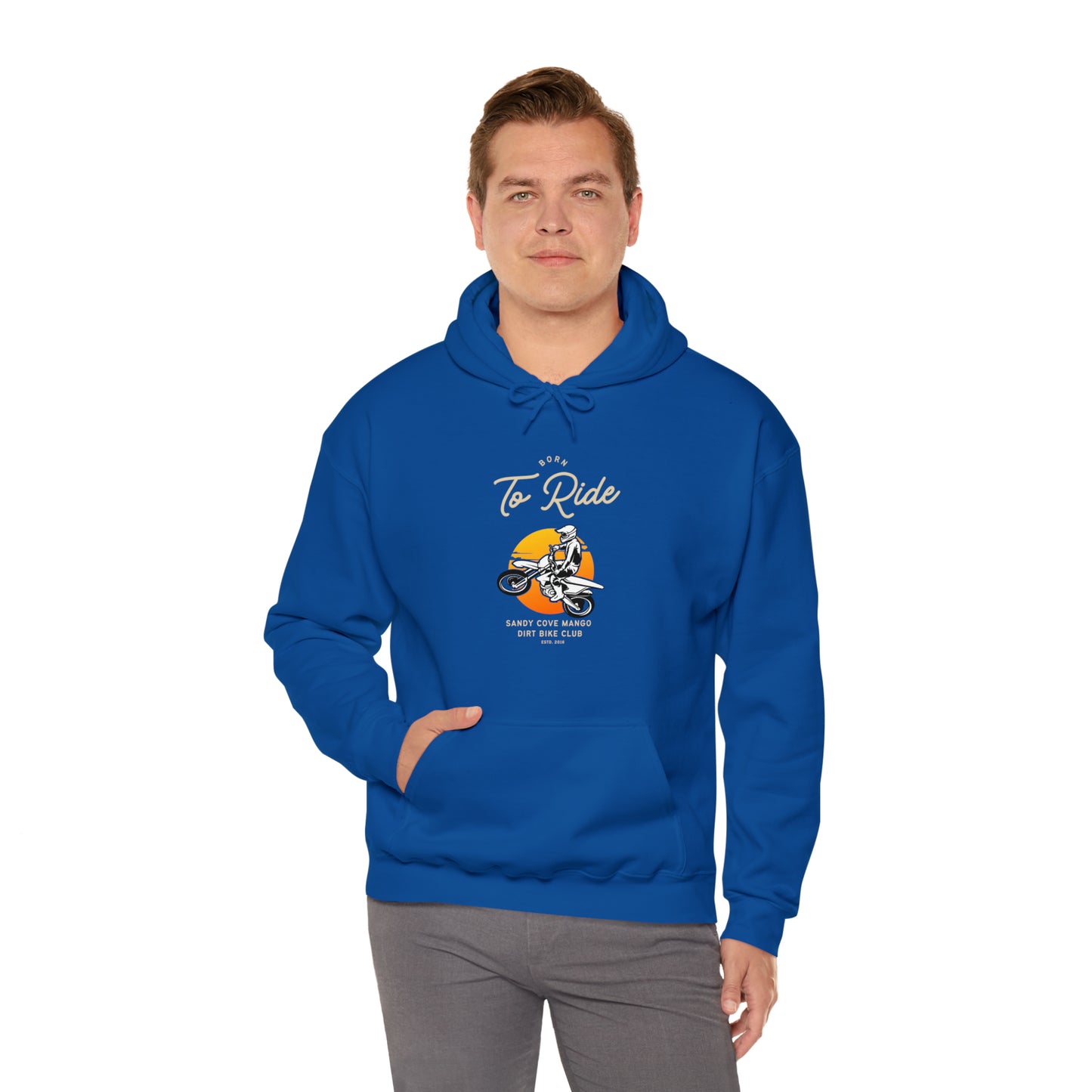 Sandy Cove MP Born to Ride Dirt Bike Unisex Heavy Blend™ Hooded Sweatshirt