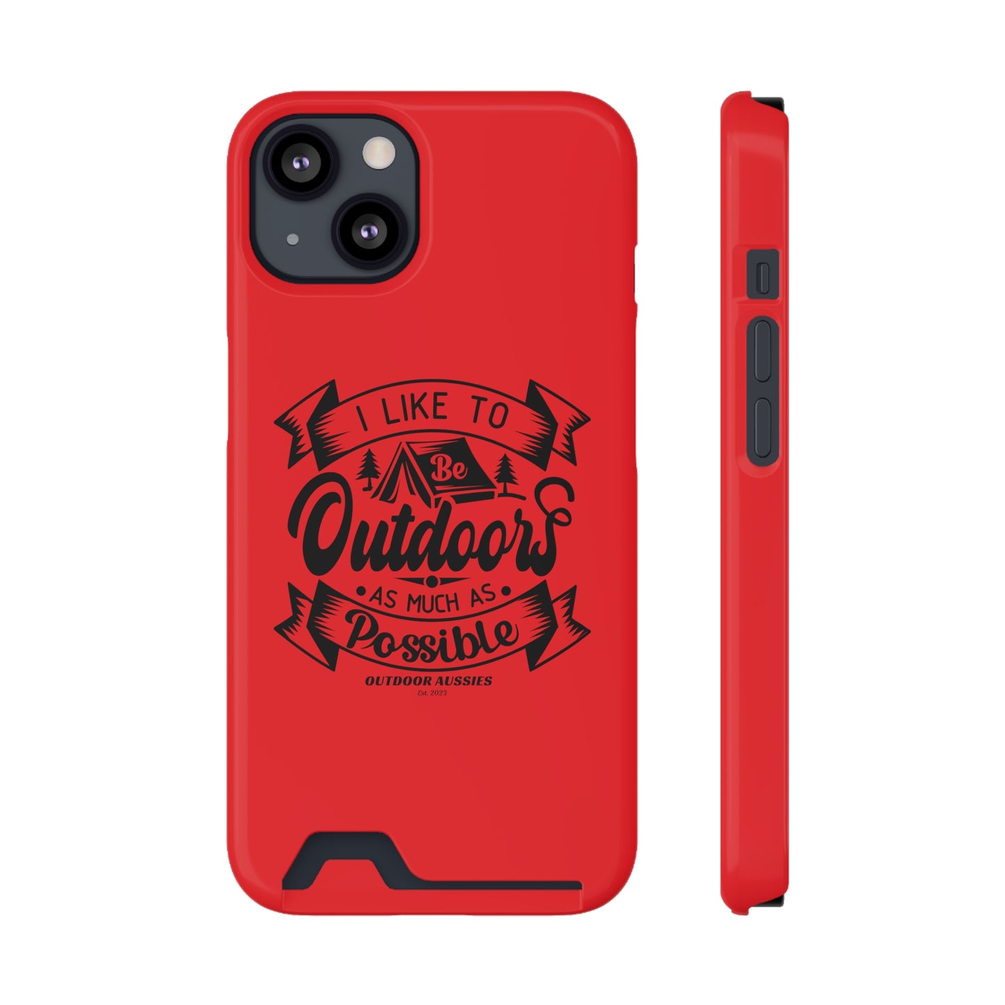 Outdoor Aussies Red Phone Case With Card Holder