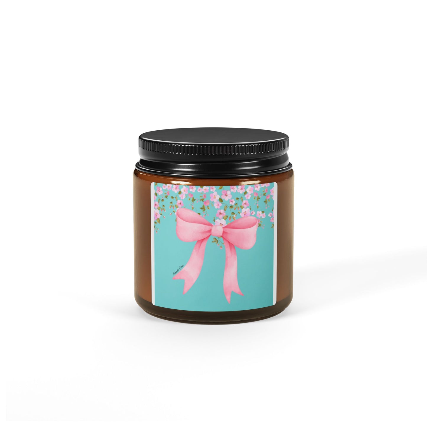 Sandy Cove Bow Scented Soy Candle (Multi-Size, Amber Jar)